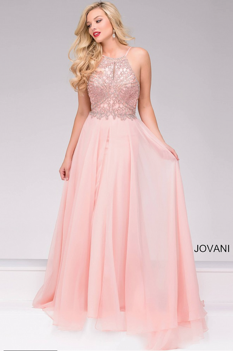 chiffon halter gown